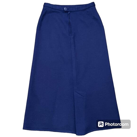Sonia Rykiel Blue Wool Midi Skirt (Made in France) - Picture 7 of 9
